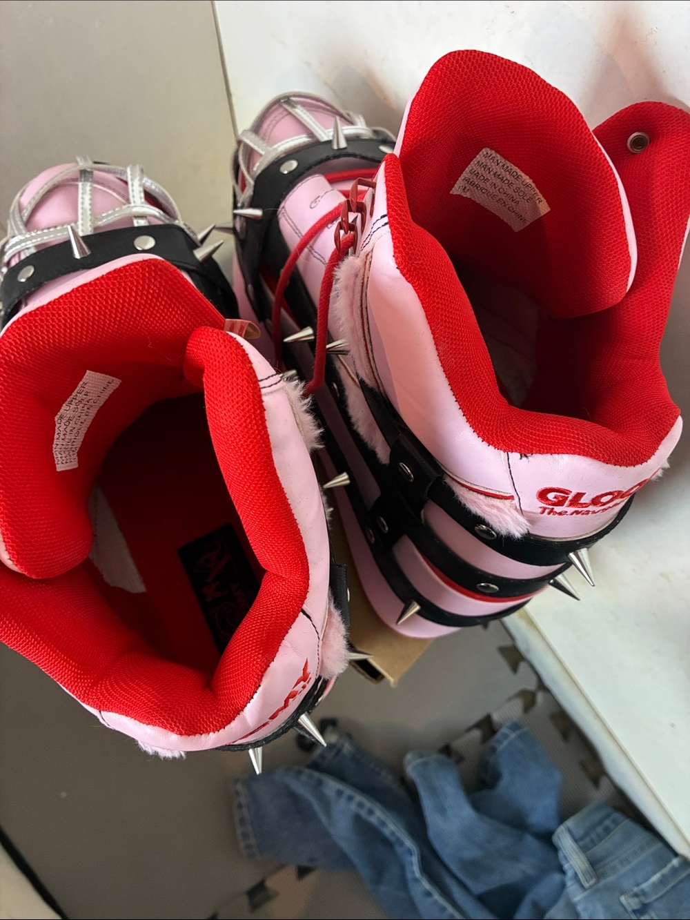 YRU x Gloomy Pink Platform Spike Harness Boots - Picture 5 of 5